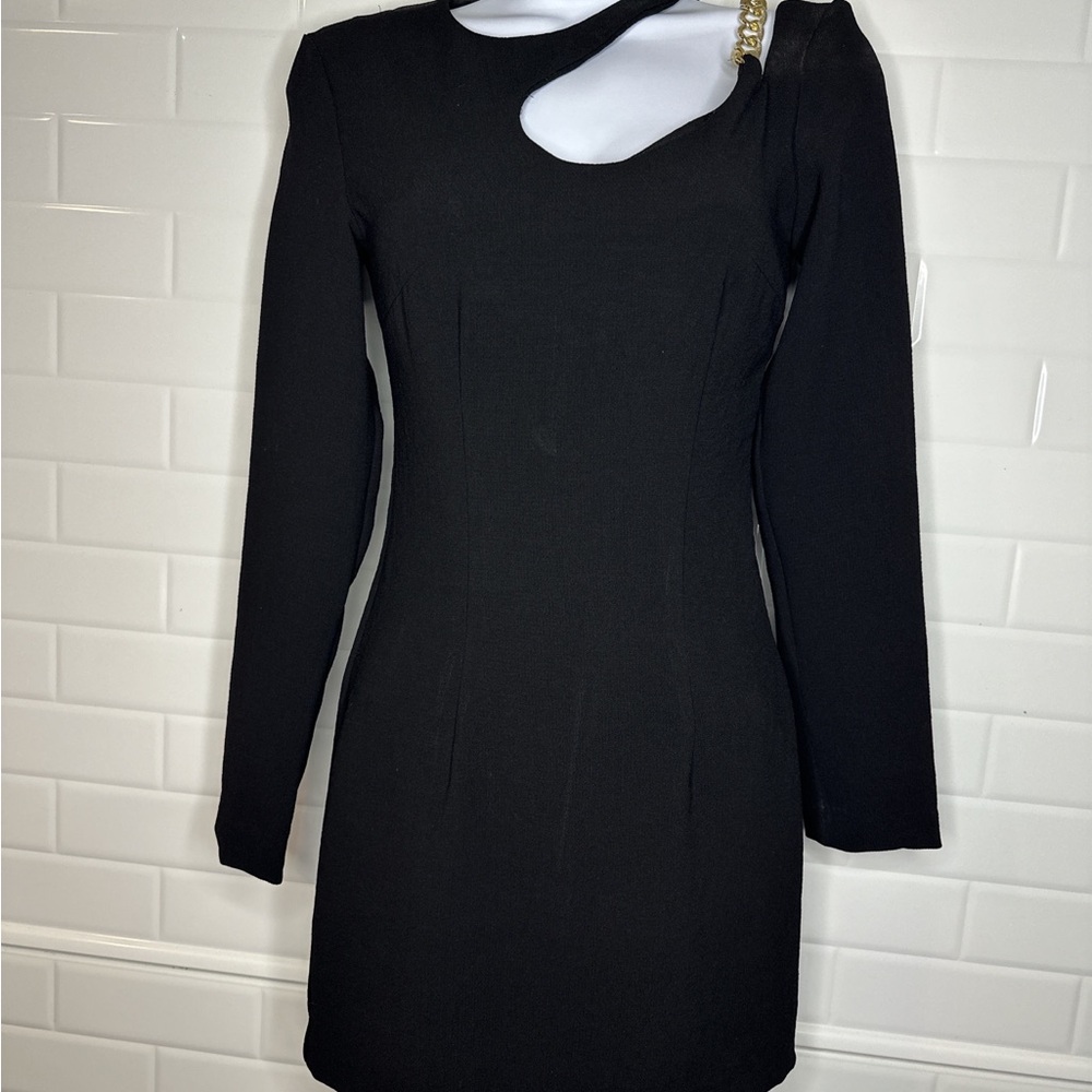 Zara Black Long Sleeve Dress with Cutout
